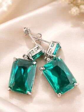 ❤️❤️ FREE Rhinestone Baguette Elegant Stone Chic Drop Faux Classy Party Earrings